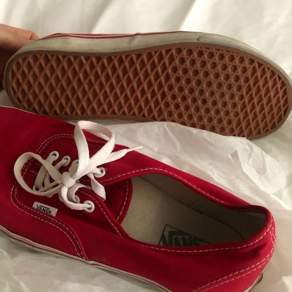 Men’s Vans Red Canvas Sneakers - Picture 5 of 5